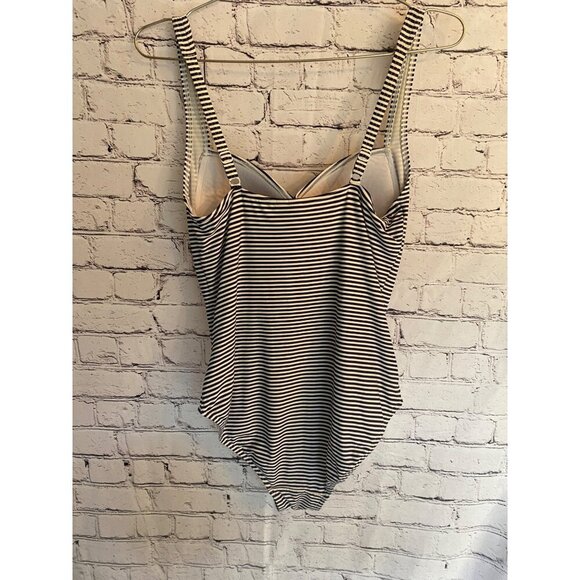 Bond-Eye Australia Black and White Striped One Piece Bathing Suit 10 - Picture 5 of 7